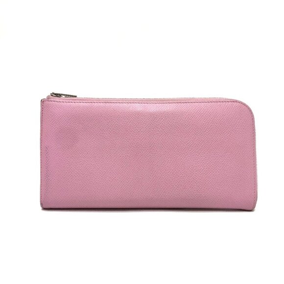 HERMES remix combine duo Long Wallet Epsom Mauve Sylvestre x Lime pink/yellow - Picture 11 of 16